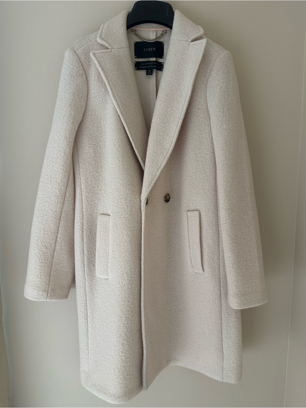 J. Crew Ivory Textured Italian Wool Women’s coat